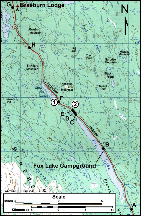 Map of Fox Lake and Braeburn Lodge